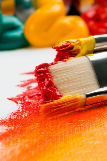 brush, paint, bright colors, canvas Wallpaper 640x960