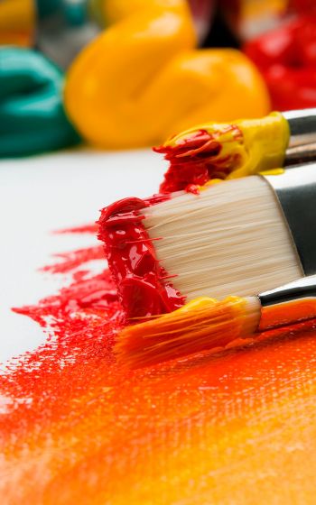 brush, paint, bright colors, canvas Wallpaper 800x1280