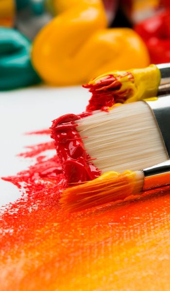 brush, paint, bright colors, canvas Wallpaper 600x1024
