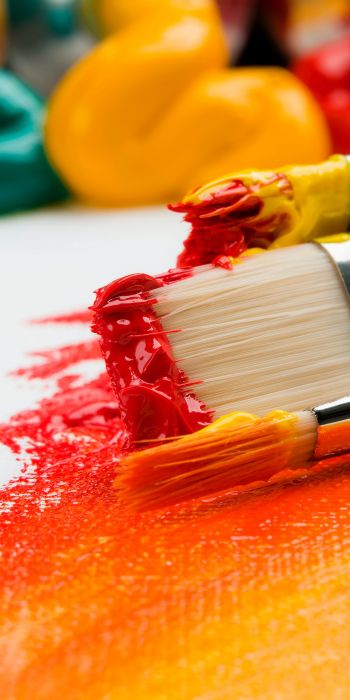 brush, paint, bright colors, canvas Wallpaper 720x1440