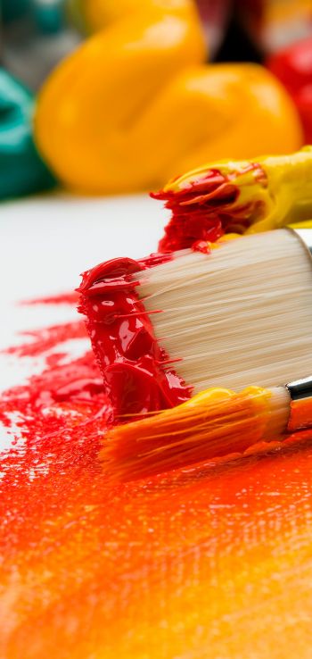 brush, paint, bright colors, canvas Wallpaper 1080x2280
