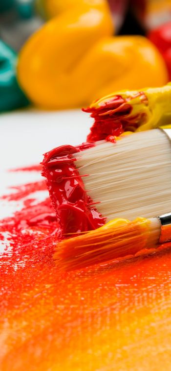 brush, paint, bright colors, canvas Wallpaper 1170x2532