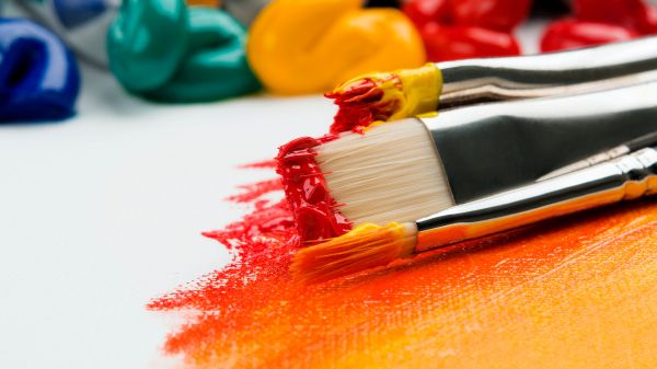 brush, paint, bright colors, canvas Wallpaper 1920x1080