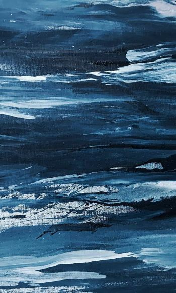 drawing, hobby, canvas, sea waves, talent Wallpaper 1200x2000