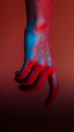 Обои 640x1136 рука, кисть, красный, искусство