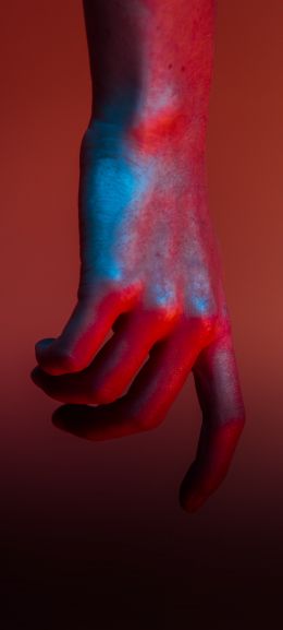 hand, brush, red, art Wallpaper 720x1600