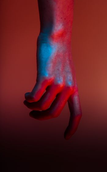 hand, brush, red, art Wallpaper 800x1280