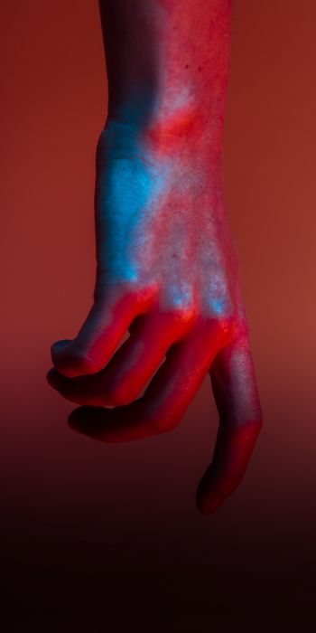 hand, brush, red, art Wallpaper 720x1440