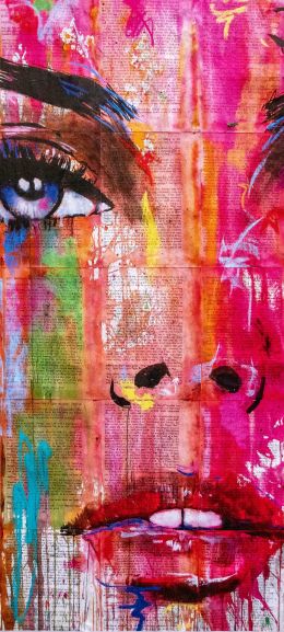 girl, figure, canvas, eyes Wallpaper 1440x3200