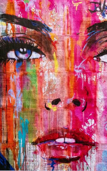girl, figure, canvas, eyes Wallpaper 800x1280
