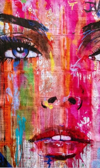 girl, figure, canvas, eyes Wallpaper 1200x2000