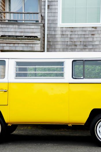 american car, car, machine, yellow, travel Wallpaper 640x960