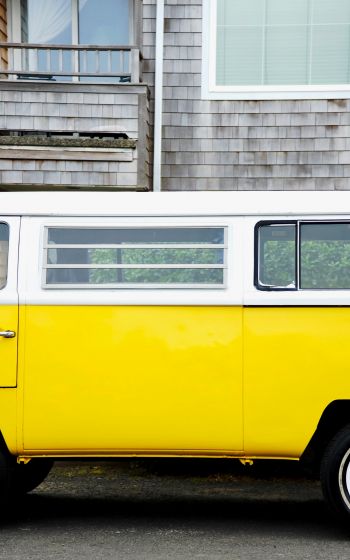 american car, car, machine, yellow, travel Wallpaper 1600x2560