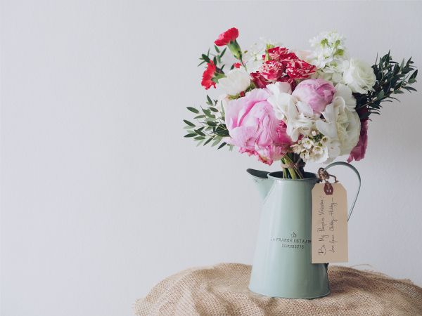 bouquet, aesthetics, vase, peonies, roses Wallpaper 4608x3456