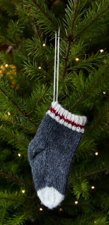sock, lights, spruce, Christmas tree, decoration, New Year Wallpaper 1440x2960