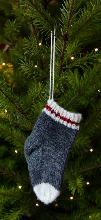 sock, lights, spruce, Christmas tree, decoration, New Year Wallpaper 828x1792