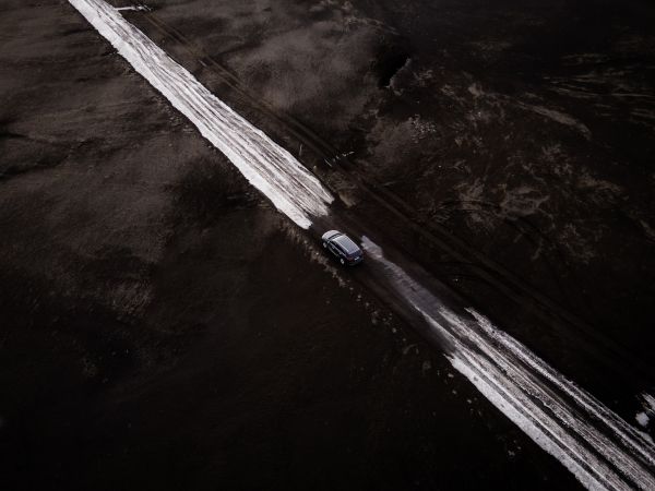 road, machine, snow, top view Wallpaper 800x600