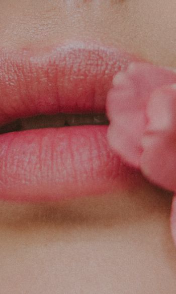 lips, flower, girl Wallpaper 1200x2000