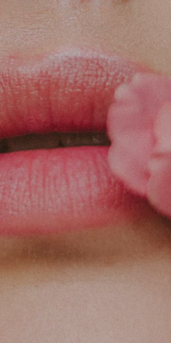 lips, flower, girl Wallpaper 720x1440
