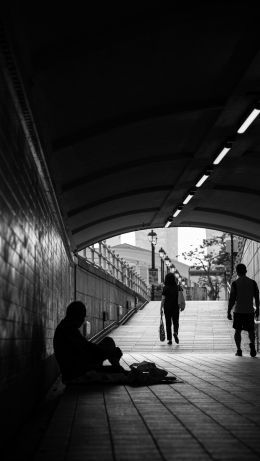 life, man, street, underpass Wallpaper 640x1136