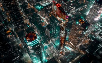 city, skyscraper, night city, night, city lights Wallpaper 2560x1600