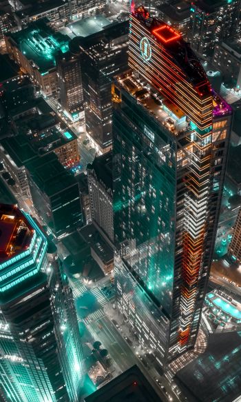 city, skyscraper, night city, night, city lights Wallpaper 1200x2000
