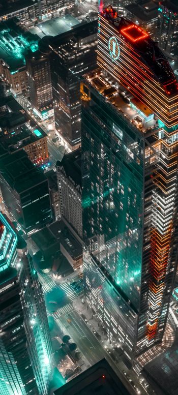 city, skyscraper, night city, night, city lights Wallpaper 720x1600