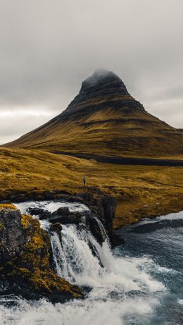 mountain, river, sea, autumn Wallpaper 640x1136