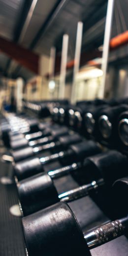 dumbbell, sports hall. force, iron Wallpaper 720x1440