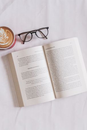 book, glasses, coffee, leisure Wallpaper 640x960