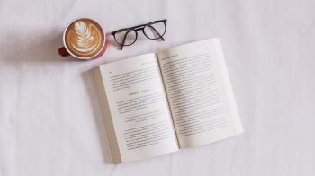 book, glasses, coffee, leisure Wallpaper 1600x900
