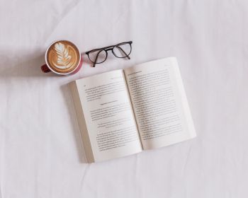 book, glasses, coffee, leisure Wallpaper 1280x1024