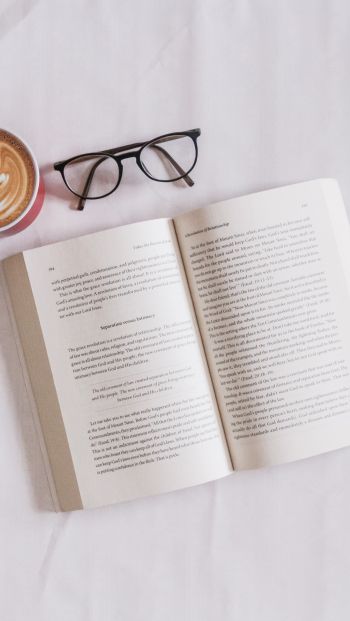 book, glasses, coffee, leisure Wallpaper 640x1136