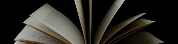 open book, book, pages Wallpaper 1590x400
