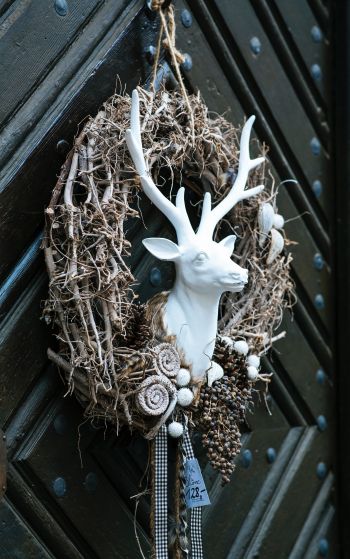 wreath, deer Wallpaper 1752x2800
