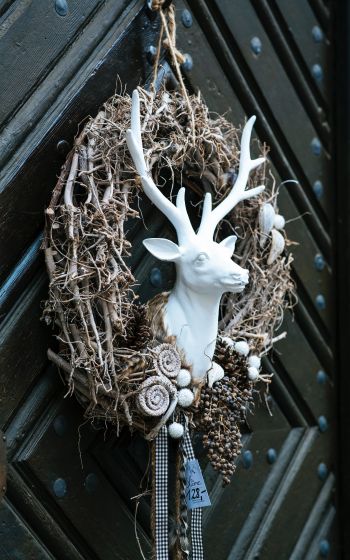 wreath, deer Wallpaper 1200x1920