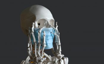 skeleton, mask, virus Wallpaper 2560x1600