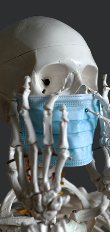 skeleton, mask, virus Wallpaper 1440x3040
