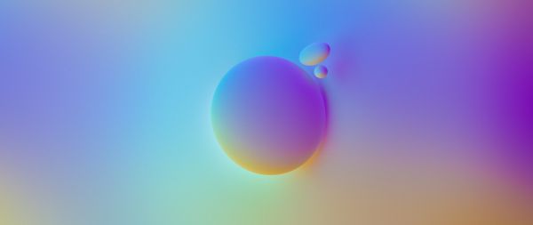 ball, 3D modeling, graphics Wallpaper 2560x1080