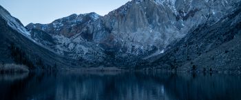 Обои 3440x1440 горы, озеро, отражение