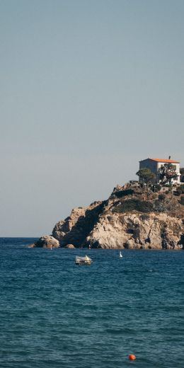 house by the sea, rocks Wallpaper 720x1440