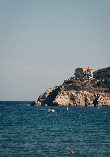 house by the sea, rocks Wallpaper 1668x2388