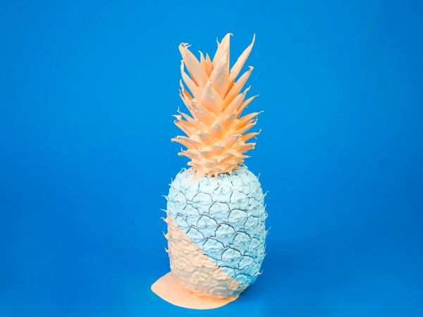 pineapple, paint, blue Wallpaper 800x600