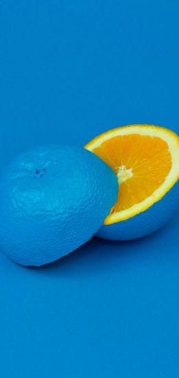 orange, blue, paint Wallpaper 720x1520