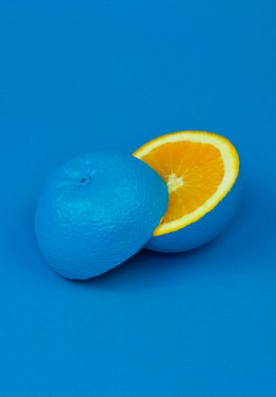 orange, blue, paint Wallpaper 1640x2360