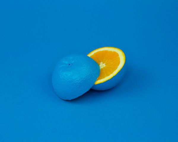 orange, blue, paint Wallpaper 1280x1024