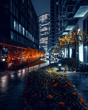 night city streets of the city streets of the city skyscrapers Wallpaper 5036x6295