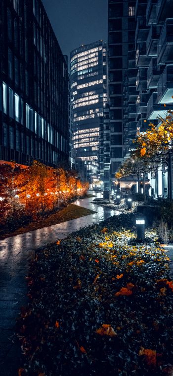 night city streets of the city streets of the city skyscrapers Wallpaper 1080x2340