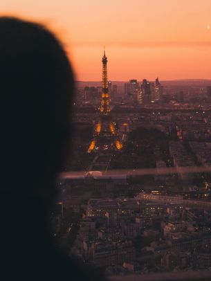 eiffel tower paris lights city Wallpaper 1668x2224