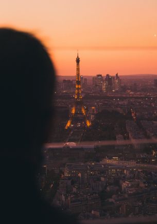 eiffel tower paris lights city Wallpaper 1668x2388